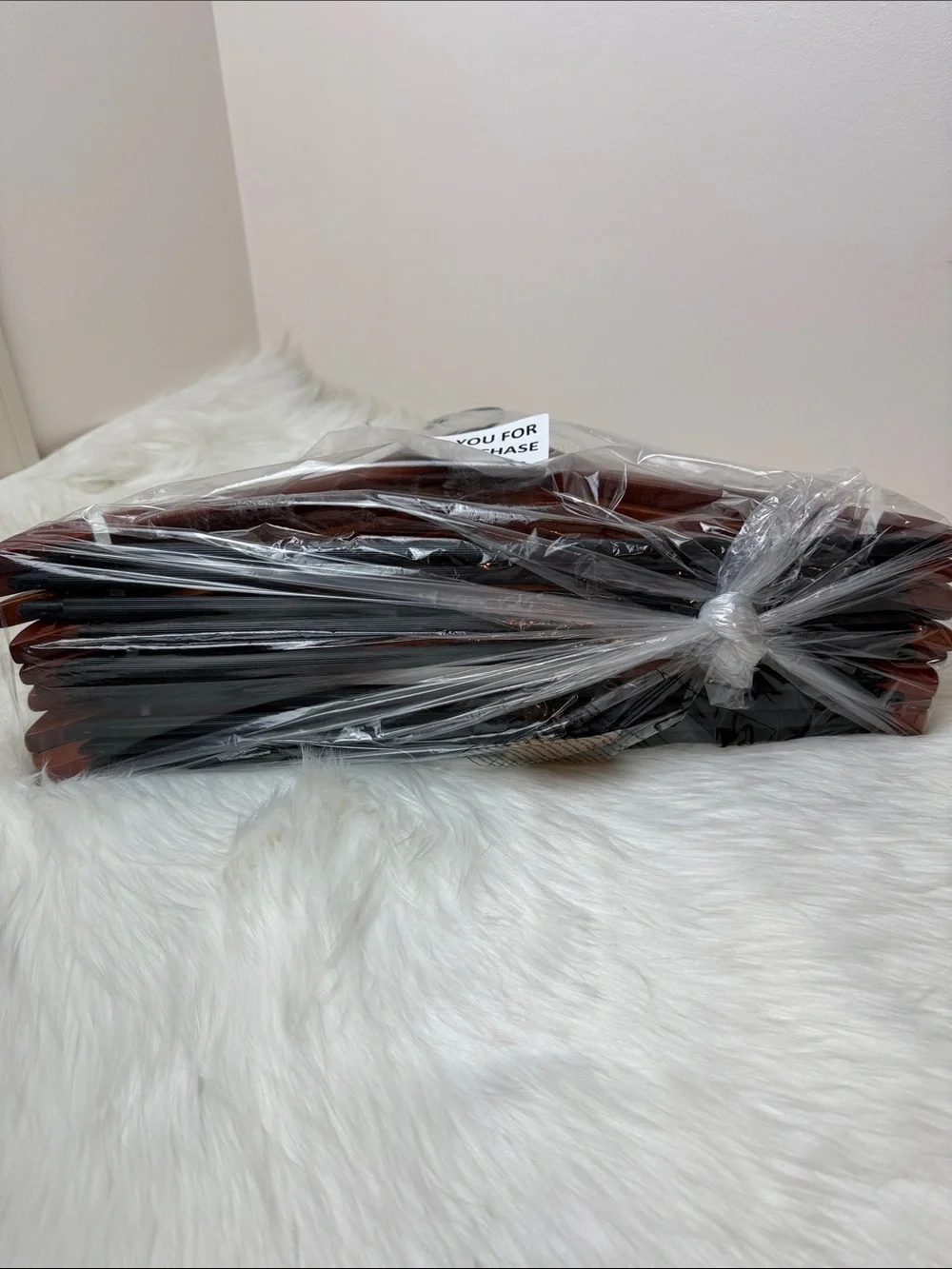 Brookstone Premium Wooden Suit Hangers in Mahogany - Set of 10